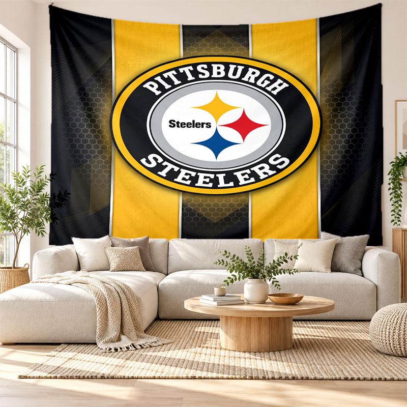 Pittsburgh Steelers Wall Tapestry, Soft Fabric Wall Hanging, Decorative Backdrop For Bedroom Home Wall Art