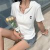 2022 Summer Korean Hooded Button T-shirt - Hot Celebrity Short-Sleeve, Loose Fit for Female Students