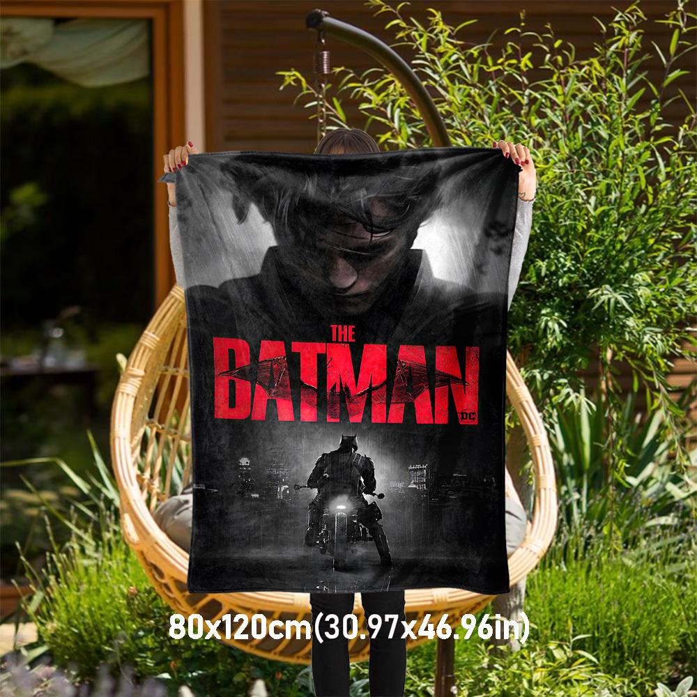 1 шт. Плед с изображением Бэтмена DC для улицы, Дождевой плед, Мягкий, Фланелевый плед, Для гостиной, Путешествий, Кемпинга - 1102015 80x120cm