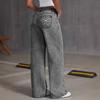 Women Baggy Jeans Bow Embroidered Jean Women High Waist Straight Leg Denim Pants Loose Pant