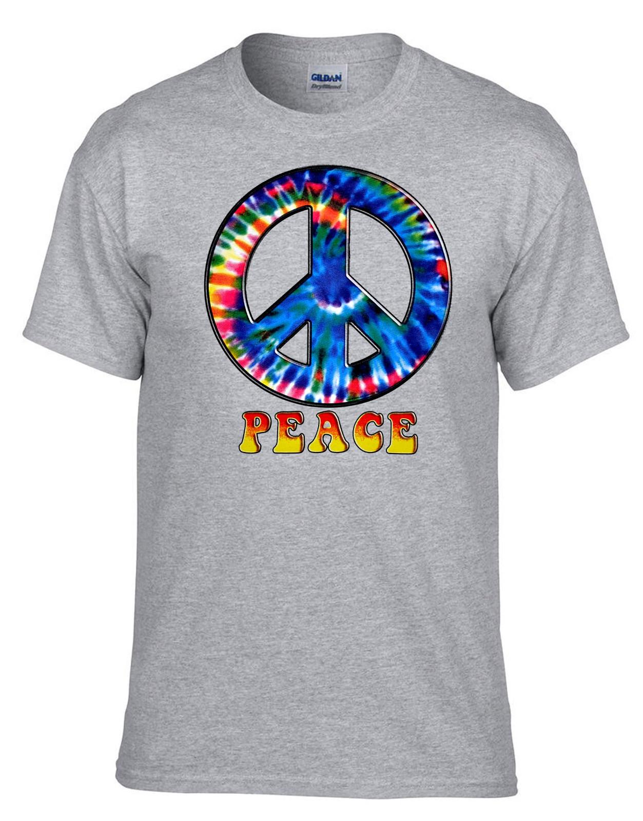 

26 Peace 70s TyeDye Batik Grey T-Shirt -348_Grey- Unisex T-Shirt XL