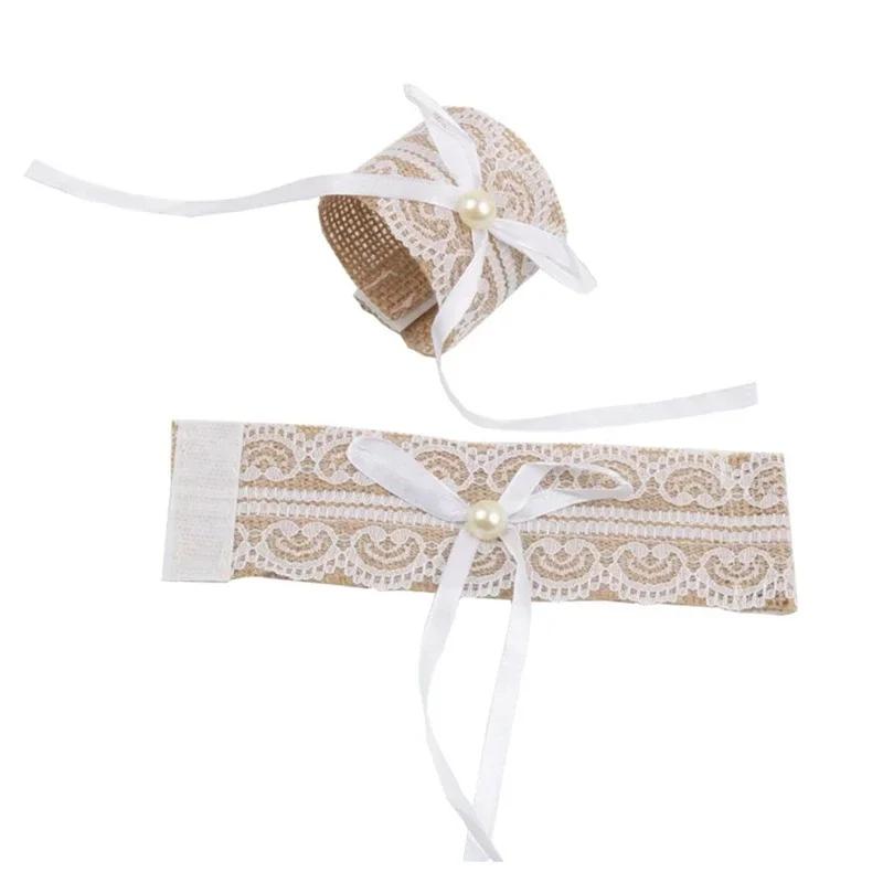 20Pcs Lace Napkin Ring Buckle,Natural Jute Table Chair Burlap Wedding Banquet,Party Decoration Supplies белый