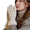 Trendy Warm Thermal Gloves Plush Lining Stylish Windproof for Cold Weather Winter Cycling Skiing Climbing