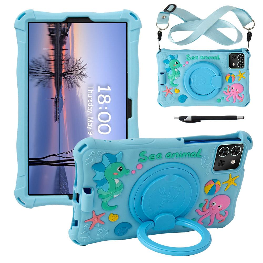 Rotating Cartoon Soft Case for Samsung Galaxy Tab A7 Lite A9 8.7inch SM-T220 T225 SM-X110 X115 Silicone Kids Stand Tablet Cover