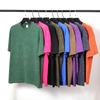 T-shirt da uomo in puro cotone pesante da 260 g, effetto retrò, con motivo a fiocchi di neve, vestibilità ampia, maniche corte