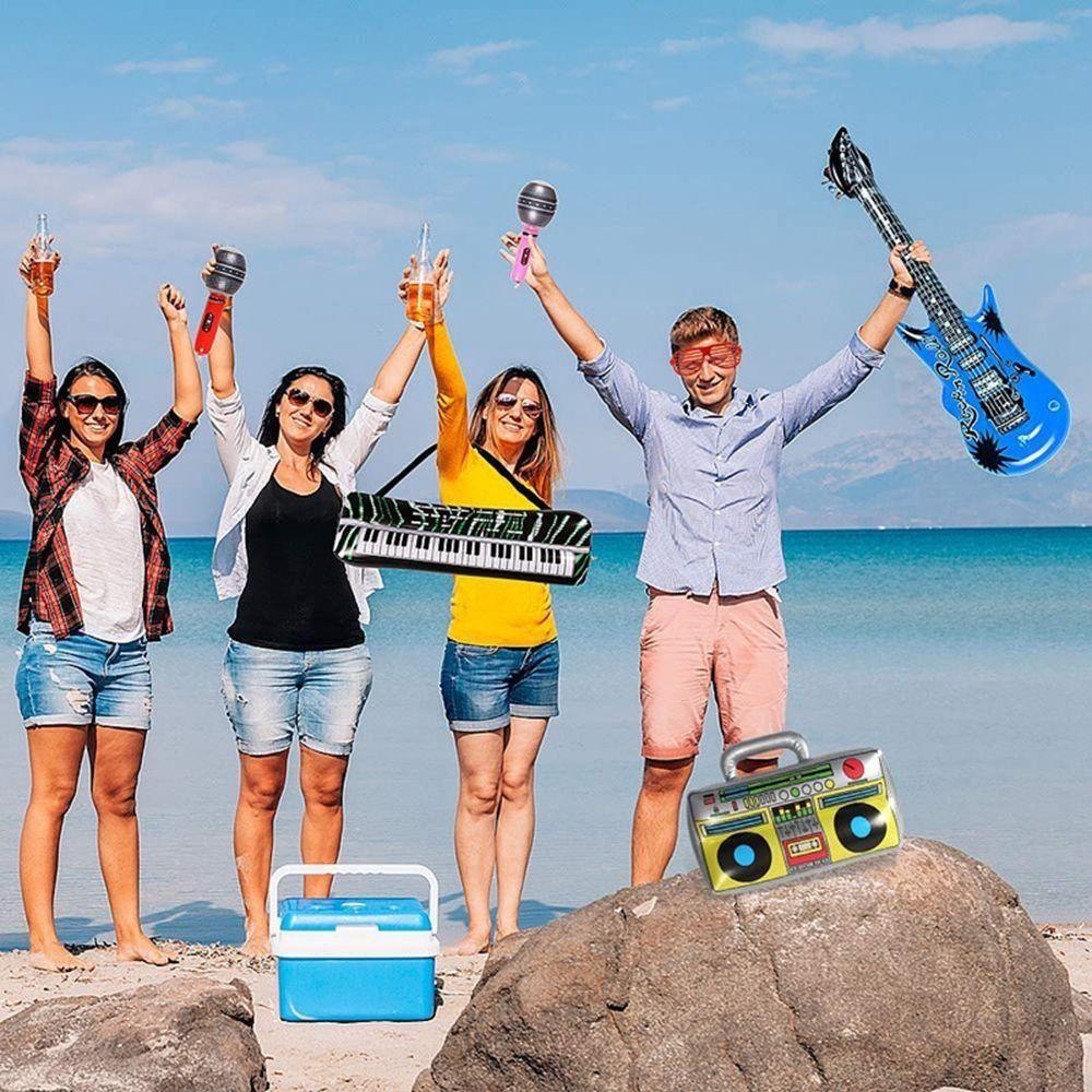 Balloons Inflatable Musical Instrument Toys Inflatable Guitar Balloon Instrument Ukulele Toys