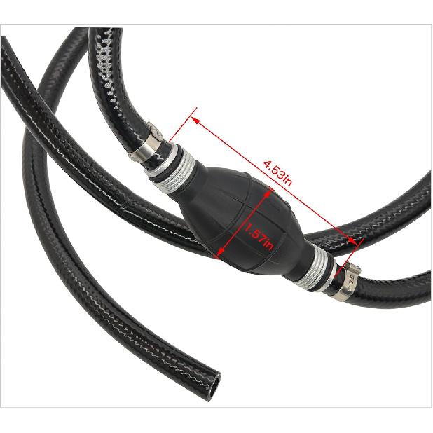 Fuel Line Assembly, Outboard Motor Fuel Line Inner Diameter 3/8" Outer Diameter 5/8" Outer Dia Hose Line Marine Outboard Boat Motor RVs Fuel Assembly