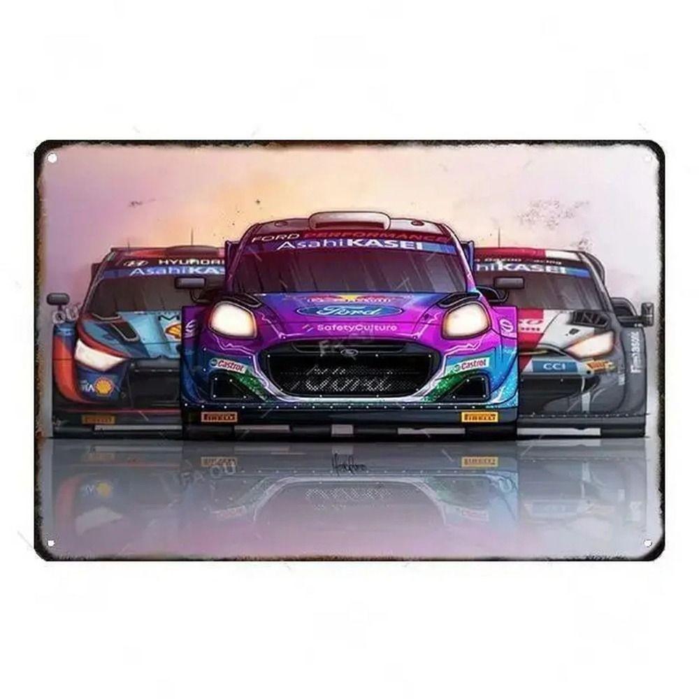 Kovová nástěnná cedule Bar v garáži, Dekorativní plaketa do interiéru auta 20x30cm