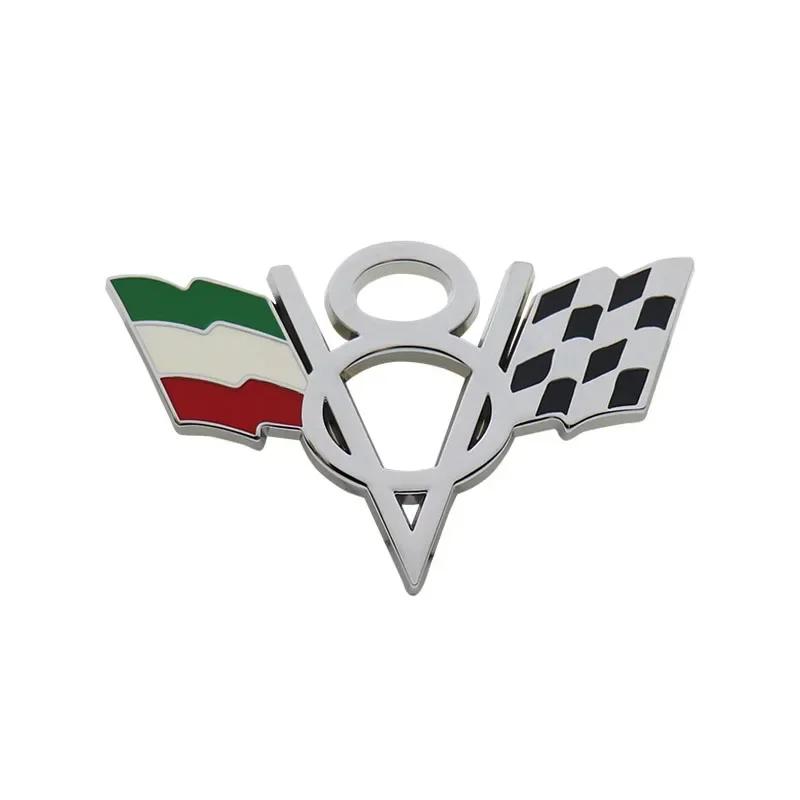 American Flag V8 V 8 Italy UK Germany US National Flag for Fender Trunk Rear Bonnet Nameplate Decal Emblem Badge Sticker
