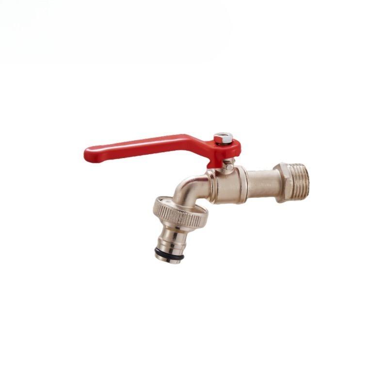1PCS Lever Water Tap Zinc Alloy with Red Handle Faucet Adapter Hose Plug Garden Watering Garden Irrigation Accessory