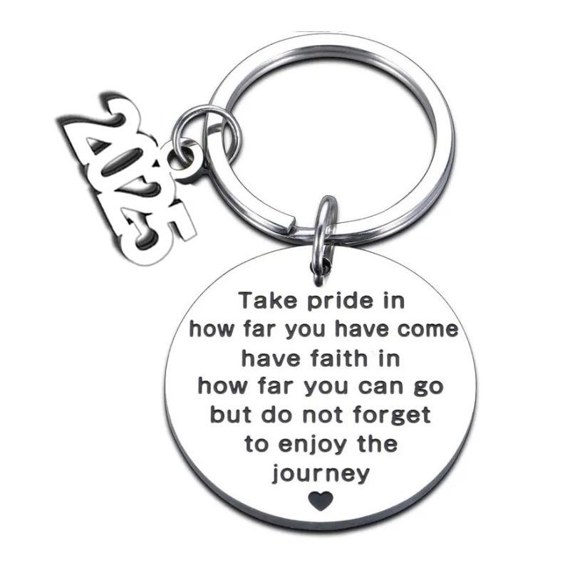 Stainless Steel Keychain for 2025 Graduation - University & High School Senior Gift In European and American Style