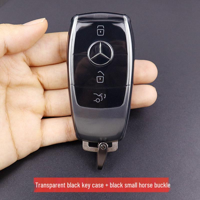 Ultra-Thin Transparent Key Case for Mercedes-Benz E300L, GLC260L, A200L, GLB, GLE350, and CLS-Class