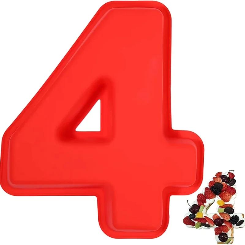 0-9 Silicone Numbers Cake Molds 10-Inch Large 3D Baking Pans DIY Chocolate Fondant Number Mould for Birthday Wedding Anniversary
