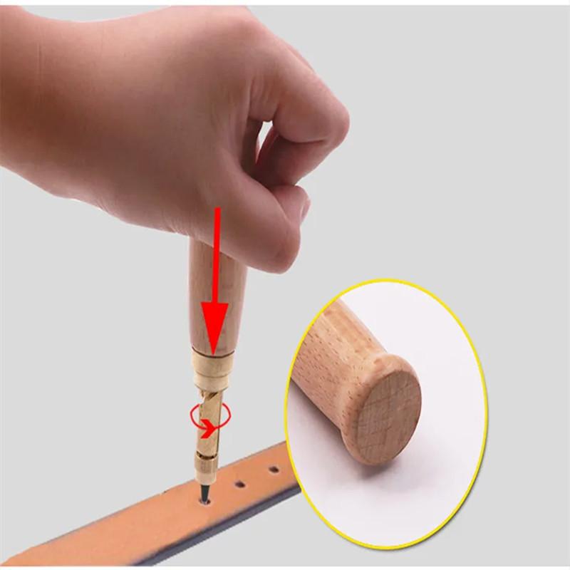 New DIY Leather Punch Rotary Perforator 6-piece Belt Punch Automatic Belt Punch Replaceable Multi-head Belt Perforator