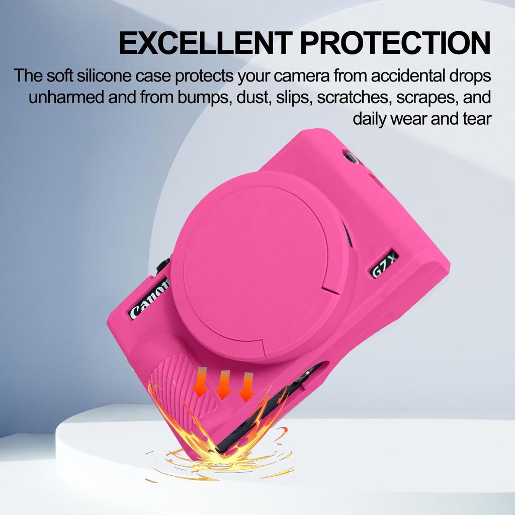 Easy Hood Camera Case for Canon Powershot G7 X Mark III Digital Soft Silicone Protective Cover with Removable Lens Cover for Canon G7XII G7X Mark II