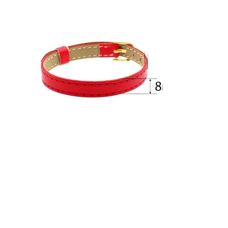 [JN] 2PCS Pet Collar DIY Accessories New Dollhouse 8mm PU Leather Bracelet For Slide Charms Wristband Women