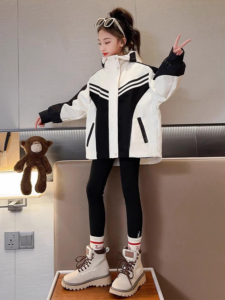 2025 Girls' Spring and Autumn Windbreaker - Fashionable Outerwear for Big Kids