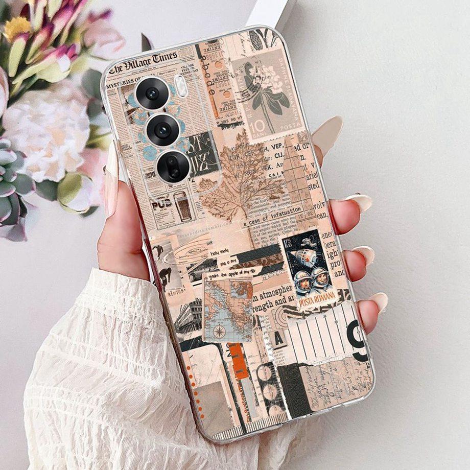 Soft Clear Silicone Back Cover For Oppo Reno12 Pro CPH2629 Phone Case Marble Butterfly Capa For Reno 12 12Pro 5G CPH2625 Capa