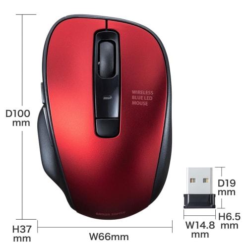 Sanwa Supply Wireless Blue LED Mouse (Red) MA-WBL134R