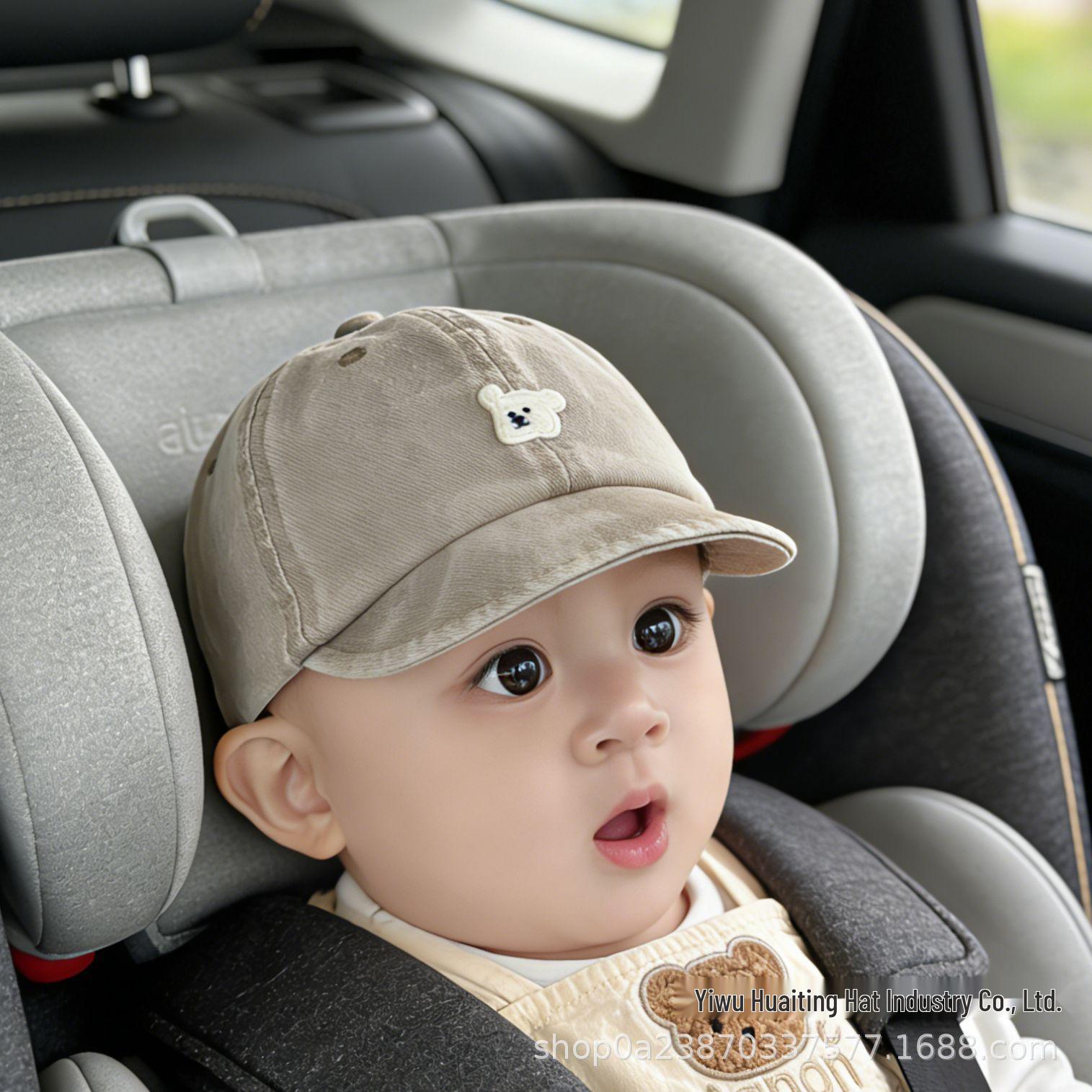 

Infant & Toddler Cute Puppy Embroidery Baseball Cap - Spring/Autumn Casual Sun Hat Gray Puppy Cap