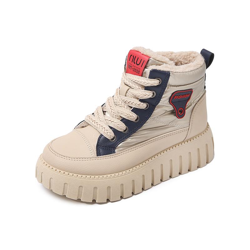 Cotton boots women's winter new high-top warm women's boots thick-soled 2025ins trendy versatile velvet women's shoes WS822