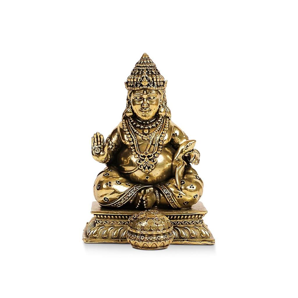 SHANTI Brass Kubera Idol for Home, Pooja, Office | Lord Kuberan Statue For, Gift, Good Luck