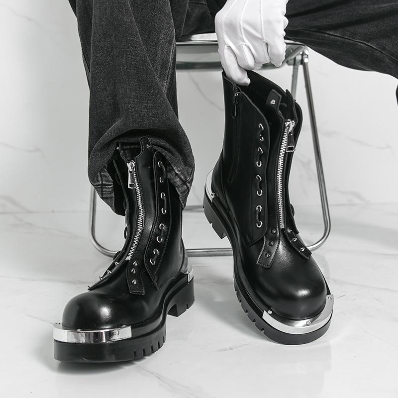 Men's Thick Soled Boots Designer Trendy New Style Party Business Office Outdoor Fashion Street Walking 38-46 Autumn and Winter