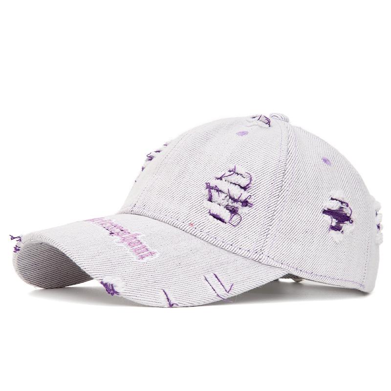 Summer Unisex Baseball Caps with Holes and Burrs Embroidered Letters Cap Sunshade Sunscreen Cap