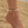 Chaîne de Pied Étoile de Mer Perle Bijoux de Plage Simple Cheville Perles Vacances