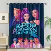 2er-Pack K-Pop-Themen Verdunkelungsvorhänge 85 Prozent Lichtblockierend Ösenfenstervorhänge für Schlafzimmer und Wohnzimmer