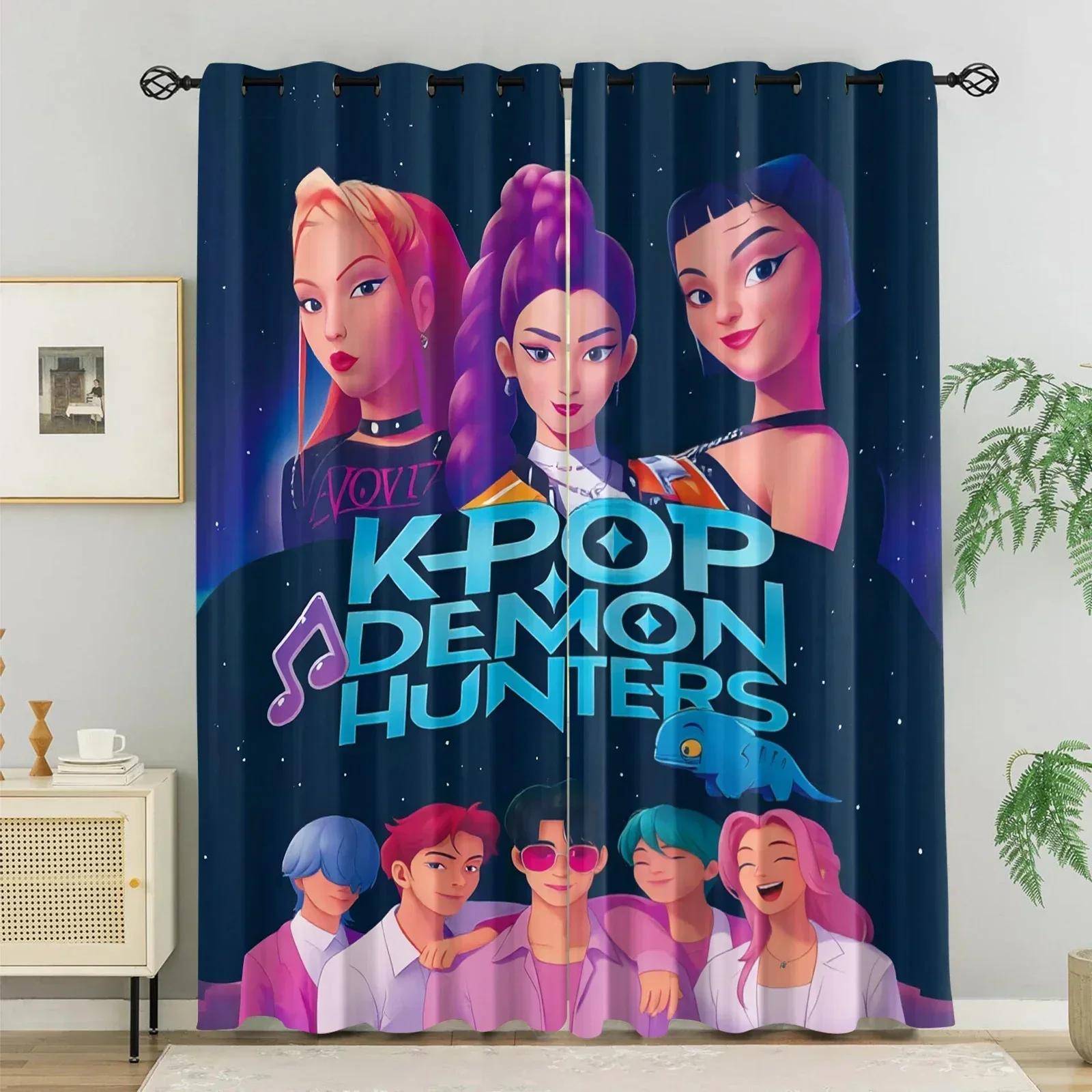 2 Pak Kpop Thema Verduisterende Gordijnen 85 Procent Lichtblokkerend Ringelgordijnen Voor Slaapkamer En Woonkamer 84X63inch 213X160cm