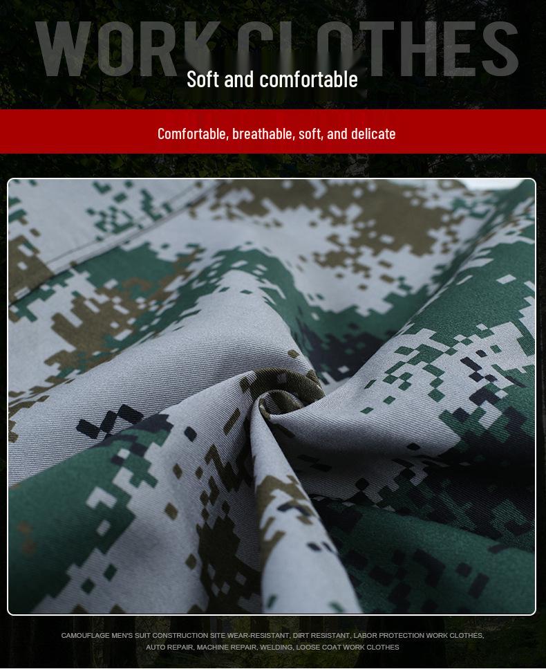 Unisex Camouflage Training Suit Set for Summer and Autumn - Durable, Lightweight Workwear for Students