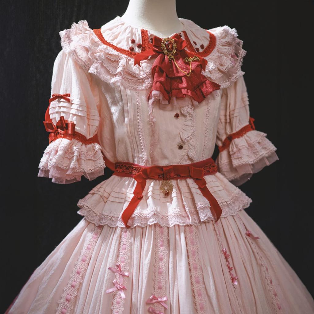 Remilia Scarlet Cosplay Dress Halloween Pink Dress [milky time] (L)