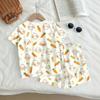 Kids Casual Short Sleeve Top and Shorts Set Animal Print Lightweight Breathable Soft Fabric Comfortable Fit Summer Outfit for Boys and Girls