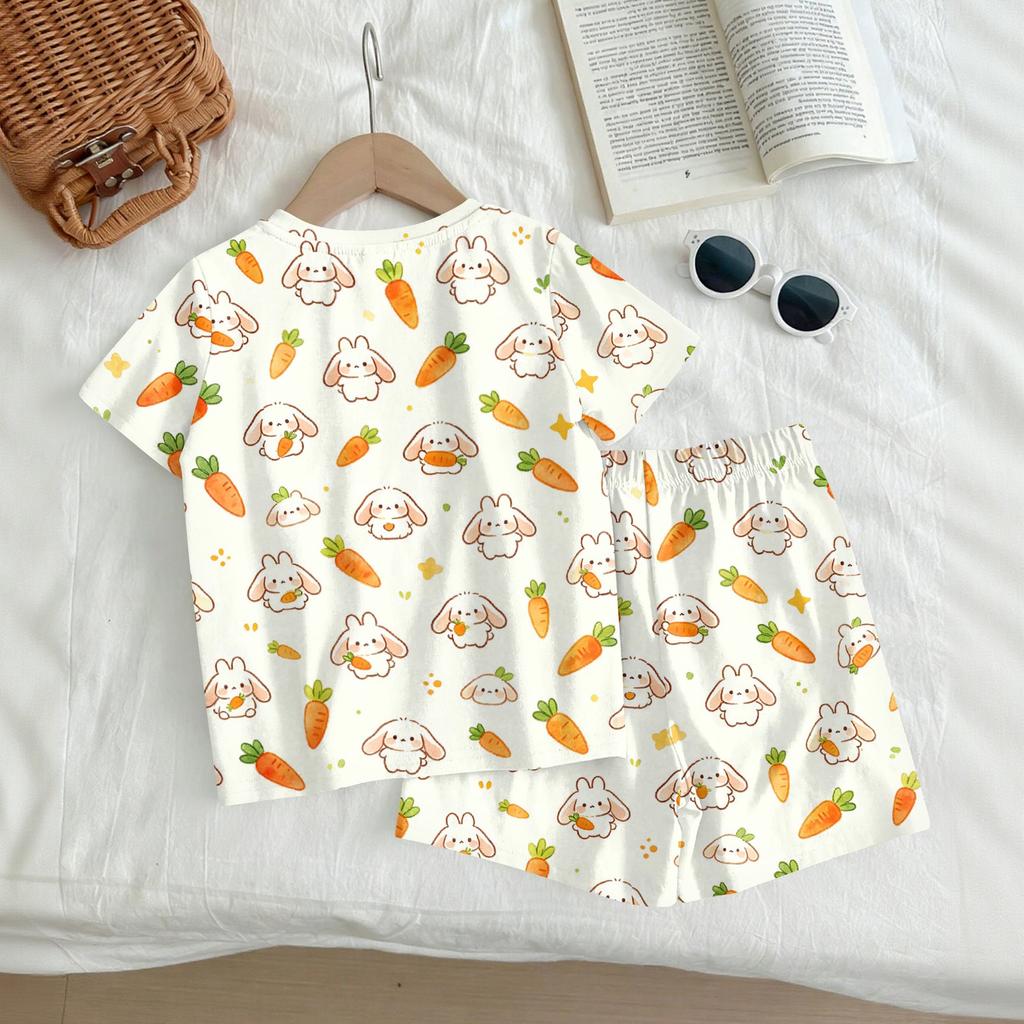 Kids Casual Short Sleeve Top and Shorts Set Animal Print Lightweight Breathable Soft Fabric Comfortable Fit Summer Outfit for Boys and Girls