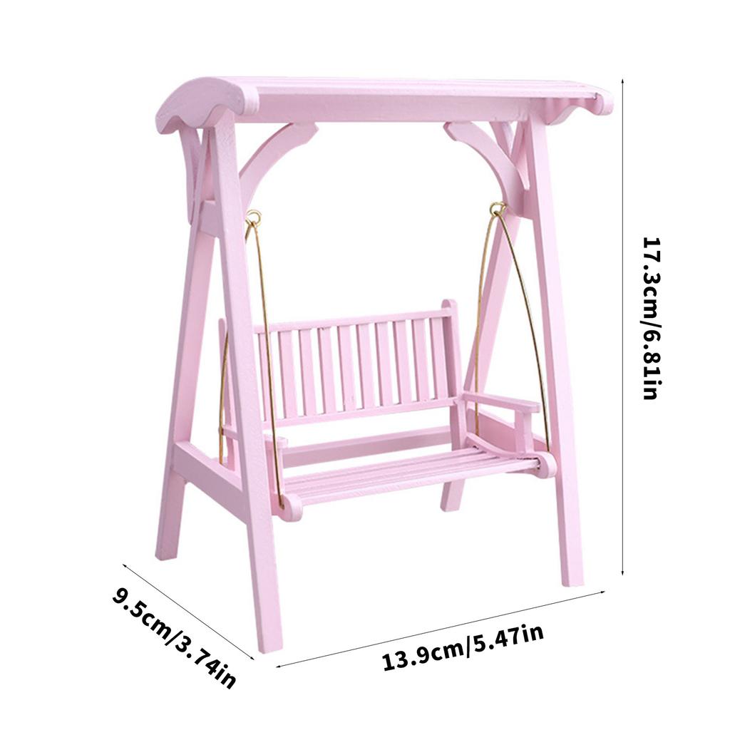 Simulation Miniature Swing Chair Furniture 1/12 Dollhosue Garden Scene Setting Children Creative Craft Project Decors