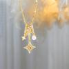 Copper Plated 18k Real Gold Love Necklace Zircon Collarbone Chain Exquisite Versatile Necklace Women's Accessories