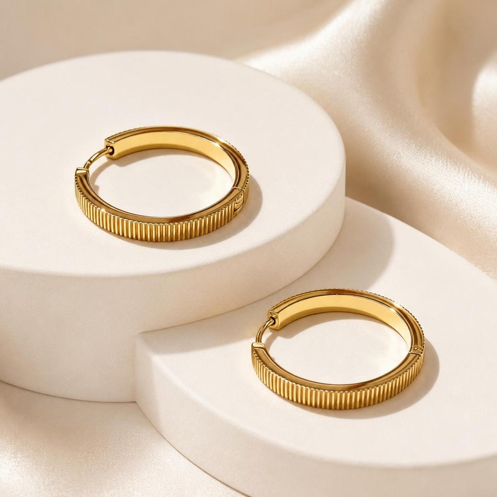 Trendy Stainless Steel Large Hoop Earrings: Exquisite, Personalized, Light Luxury High-End Ear Hoops