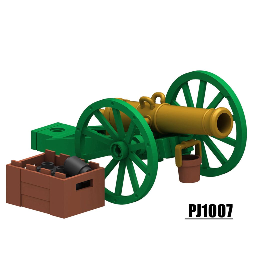 

MOC Средневековая Наполеоновская Артиллерийская Пушка Строительные Блоки Пиратское Оружие Транспортная Лафет Кирпичики Игрушки Детский Подарок