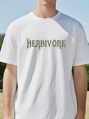 Herbivore Letter Print Tshirt Unisex Funny Summer Casual Oneck Short Sleeve Vegan Vegetarian Party Tee