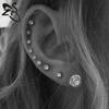 Minimalistische Zirkon Knorpelohrringe: Titanstahl-Ohrstecker für Damen