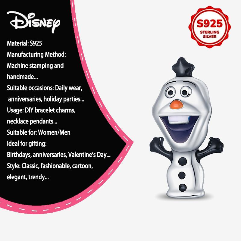 New Disney 925 Silver Winnie & Stitch Charms for Bracelet Necklace DIY Jewelry Gifts Holiday Party