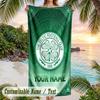 Beach Towel Celtic FC Print Custom Name Text Soft Towel for Swimming Pool
