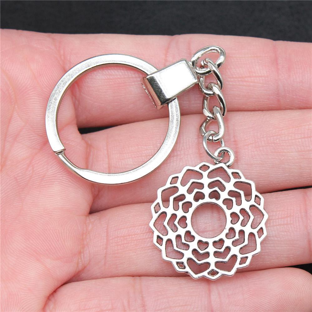 Star of David Talisman Amulet Pendant Antique Bronze Metal Keychain with 30mm Ring for Boys Bag Charm