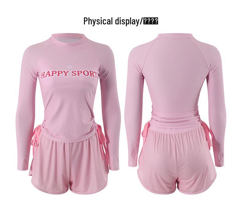 Women's 2026 Sun Protection Two-Piece Swimsuit: Long-Sleeve, Tummy-Covering, Conservative Style for Curvy Girls - Ideal for Beach Vacations.