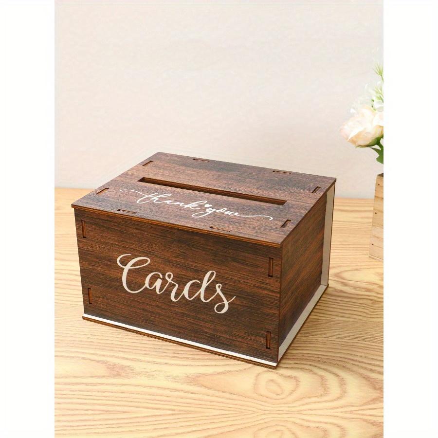 1Pc Rustic Wooden Wedding Card Box with Slot, Wedding Invitation Card Placement Box, Perfect for Reception, Gifts, and Money, Ideal for Baby Shower