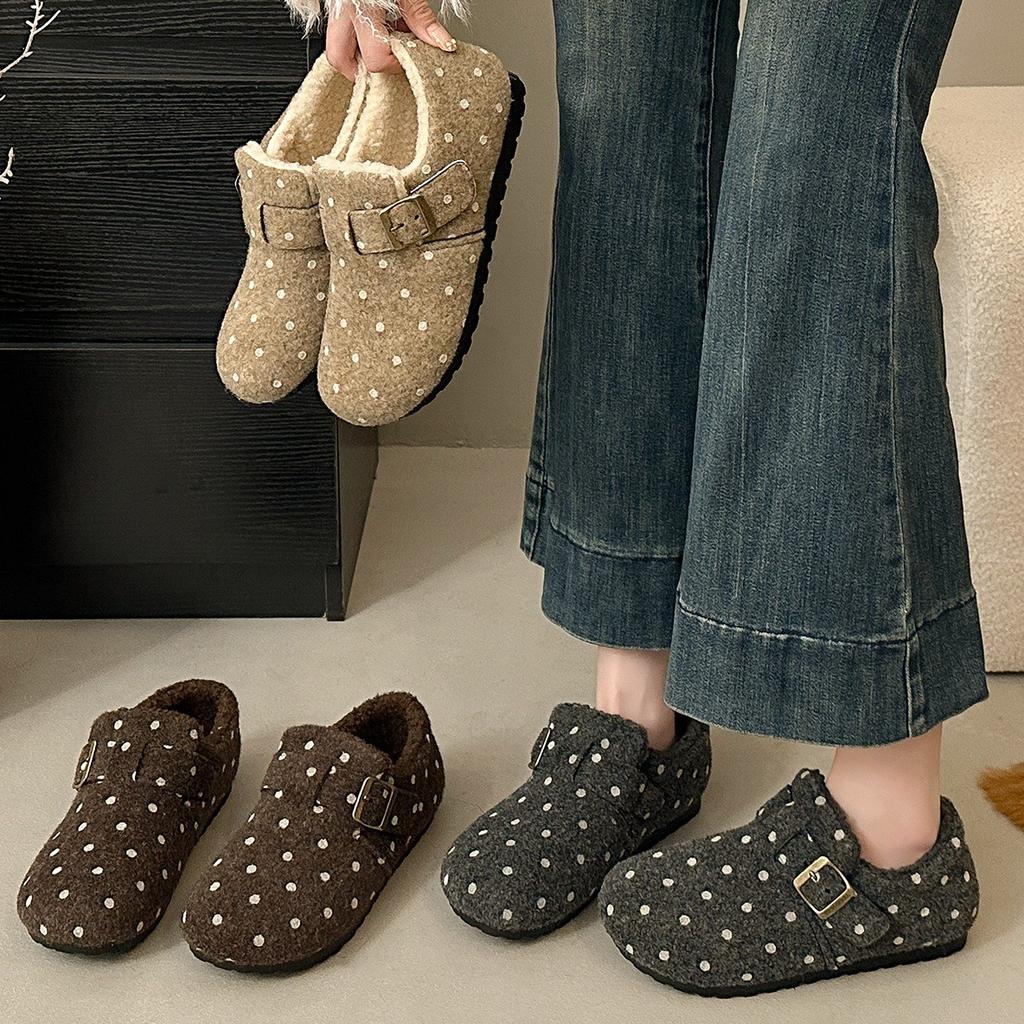 Women's Fleece Loafers With Fuax Fur Lined Non-Slip Cozy Moccasin Winter Warm Walking Shoes Outdoor Indoor Casual Comfort Fuzzy House Shoes for Women