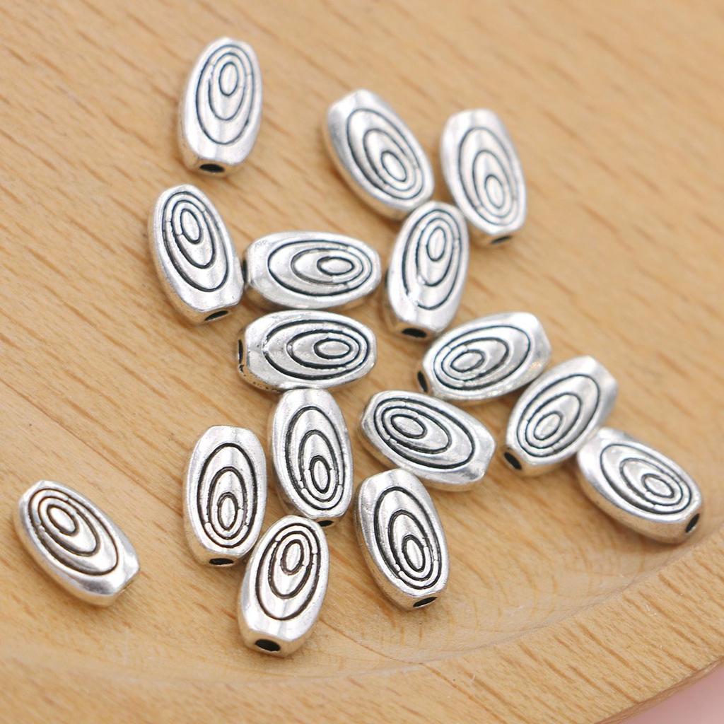 20Pcs Silver Plated Swirl Round Heart Spacer Loose Beads For Jewelry Making Bracelet Accessories Diy Handmade Findings