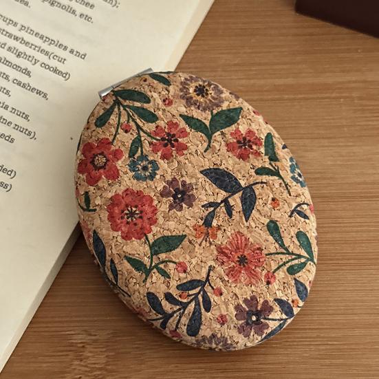 Vintage Floraler Kosmetikspiegel Tragbarer Reise-Doppelseitiger Schminkspiegel Für Damen Mädchen Hohe Klarheit Tasche Handheld Kosmetikspiegel