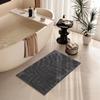 Cross-Border Leaf Flocked Bathroom Mat: High-Low Pile, Absorbent, Non-Slip, Quick-Drying Toilet Entrance Foot Pad.